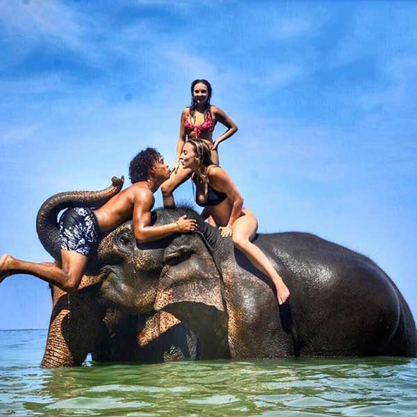 Swim-Shower-With-Elephant-On-The-Beach-Phuket-4