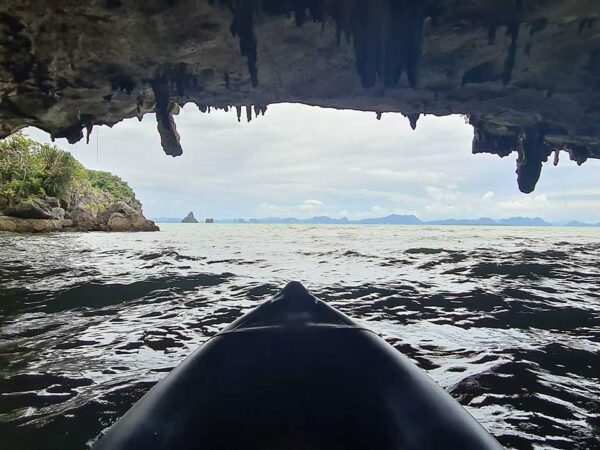 Floating-through-the-cave-in-a-canoe