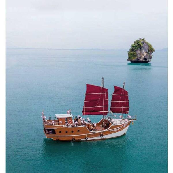 Krabi 4 Islands Tour Romantic Sunset Dinner by Junk Cruise